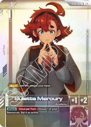 Suletta Mercury (Newtype Challenge 2025 Mission 1) - Gundam Promotional Cards (ST01-011) Holofoil | Grognard Games