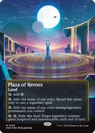 Plaza of Heroes (0168) (Borderless) (Galaxy Foil) (EOS-168) - Edge of Eternities: Stellar Sights Foil | Grognard Games