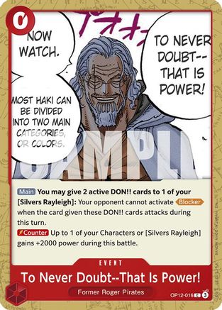 To Never Doubt--That Is Power! (OP12-016) - Legacy of the Master | Grognard Games