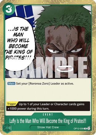 Luffy Is the Man Who Will Become the King of Pirates!!! (OP12-039) - Legacy of the Master Foil | Grognard Games