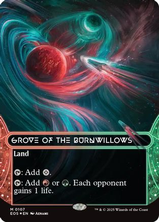 Grove of the Burnwillows (0107) (Borderless) (Galaxy Foil) (EOE-107) - Edge of Eternities Foil | Grognard Games