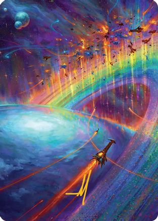 Cascading Cataracts Art Card (43/54) (Gold-Stamped Signature) (AAEOE-043) - Art Series: Edge of Eternities | Grognard Games