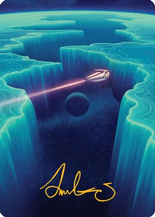 Cascading Cataracts Art Card (50/54) (Gold-Stamped Signature) (AAEOE-050) - Art Series: Edge of Eternities | Grognard Games
