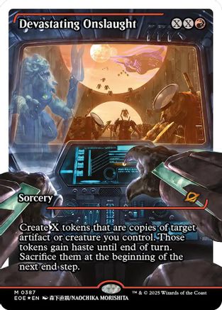 Devastating Onslaught (0387) (Showcase) (Fracture Foil) (EOE-387) - Edge of Eternities Foil | Grognard Games