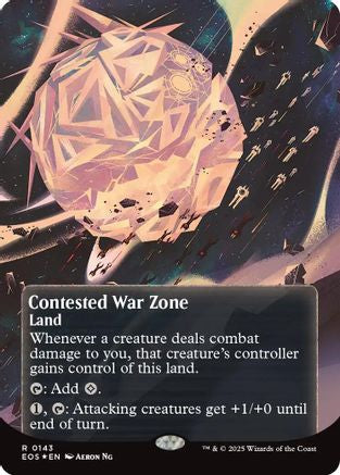 Contested War Zone (0143) (Borderless) (Galaxy Foil) (EOS-143) - Edge of Eternities: Stellar Sights Foil | Grognard Games