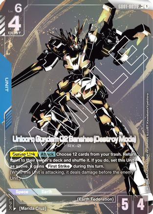 Unicorn Gundam 02 Banshee (Destroy Mode) (LR+) - Newtype Rising (GD01-003) Holofoil
