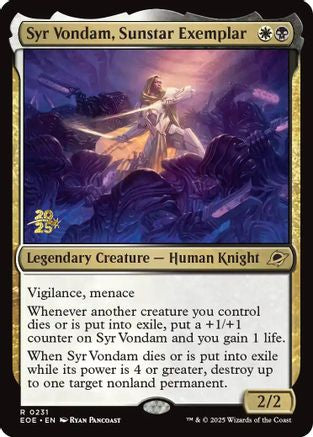Syr Vondam, Sunstar Exemplar (PRE-231) - Prerelease Cards Foil | Grognard Games