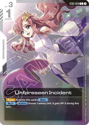 Unforeseen Incident (Store Tournament Participant Pack 01) - Gundam Promotional Cards (ST01-014) Holofoil
