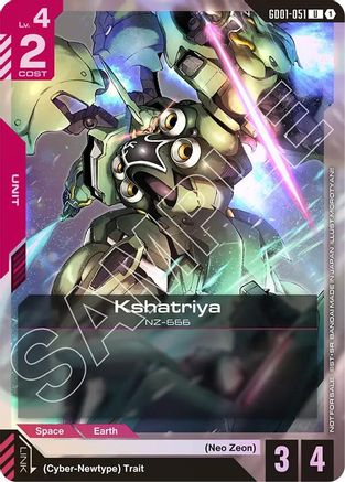 Kshatriya (GD01-051) (Store Tournament Participant Pack 01) - Gundam Promotional Cards (GD01-051) Holofoil