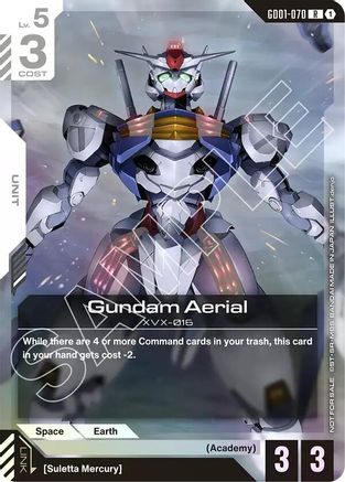 Gundam Aerial (Store Tournament Participant Pack 01) - Gundam Promotional Cards (GD01-070) Holofoil