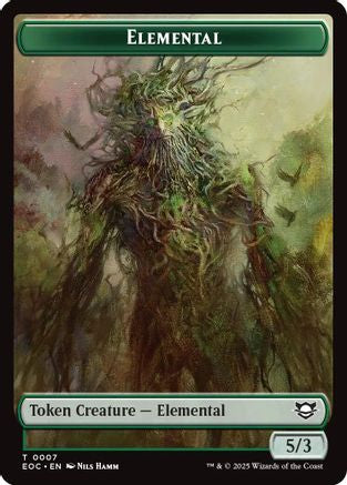 Elemental (0007) // Golem (0014) Double-Sided Token (EOC-7 // 14) - Commander: Edge of Eternities Foil | Grognard Games