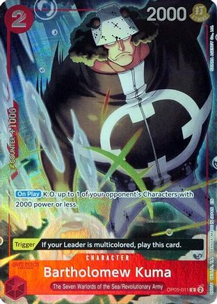 Bartholomew Kuma (Seven Warlords of the Sea Binder Set) (OP05-011) - One Piece Promotion Cards Foil | Grognard Games