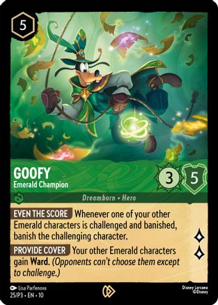 Goofy - Emerald Champion (25) - Disney Lorcana Promo Cards Cold Foil | Grognard Games