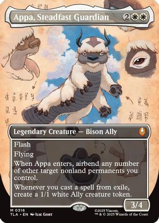 Appa, Steadfast Guardian (Borderless) (TLA-316) - Avatar: The Last Airbender Foil | Grognard Games