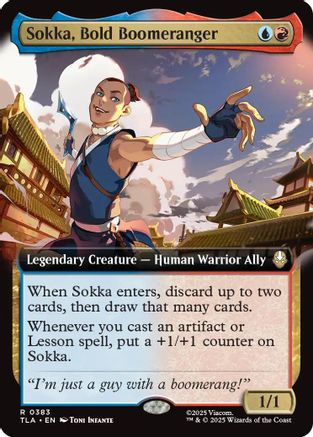 Sokka, Bold Boomeranger (Extended Art) (TLA-383) - Avatar: The Last Airbender | Grognard Games