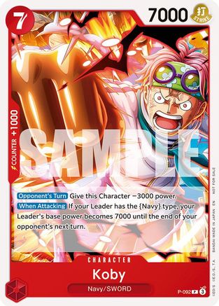 Koby (OP12 Release Event) (P-092) - One Piece Promotion Cards | Grognard Games