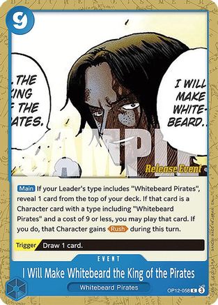 I Will Make Whitebeard the King of the Pirates (OP12-058) - Legacy of the Master Release Event Cards | Grognard Games