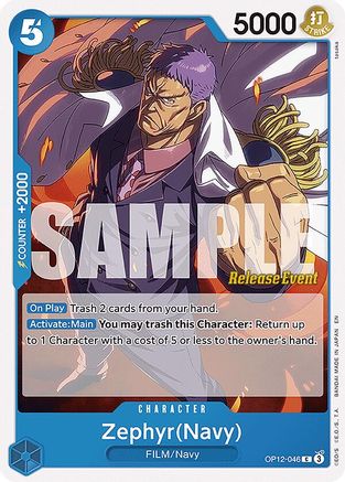 Zephyr(Navy) (OP12-046) - Legacy of the Master Release Event Cards | Grognard Games