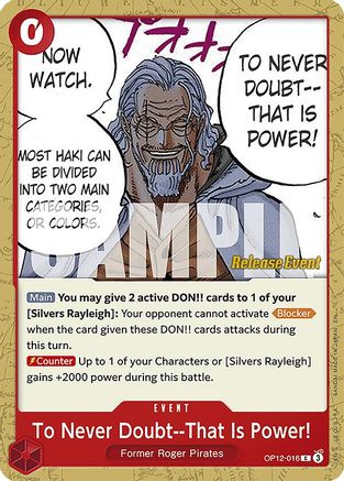 To Never Doubt--That Is Power! (OP12-016) - Legacy of the Master Release Event Cards | Grognard Games