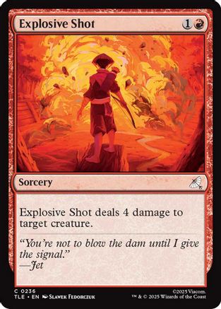 Explosive Shot (TLE-236) - Avatar: The Last Airbender: Eternal-Legal Foil | Grognard Games