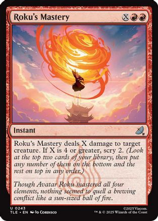 Roku's Mastery (TLE-243) - Avatar: The Last Airbender: Eternal-Legal Foil | Grognard Games