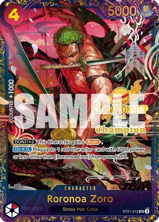 Roronoa Zoro (CS 25-26 1st Place) (ST21-015) - One Piece Promotion Cards Foil | Grognard Games