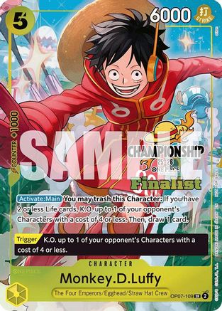 Monkey.D.Luffy (CS 25-26 Finalist Card Set 1) (OP07-109) - One Piece Promotion Cards Foil | Grognard Games