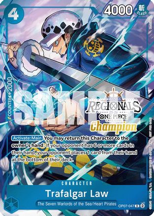 Trafalgar Law (Online Regional Champion Card Set 2025 Vol.2) (OP07-047) - One Piece Promotion Cards Foil | Grognard Games