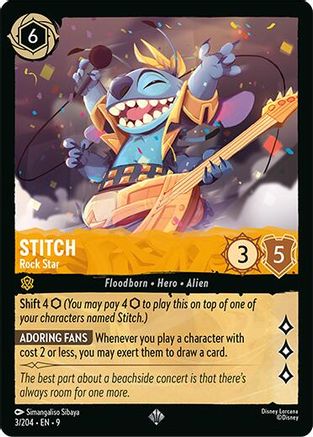 Stitch - Rock Star (3/204) - Fabled | Grognard Games