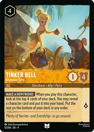 Tinker Bell - Generous Fairy (12/204) - Fabled Cold Foil | Grognard Games