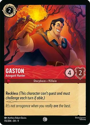 Gaston - Arrogant Hunter (115/204) - Fabled Cold Foil | Grognard Games