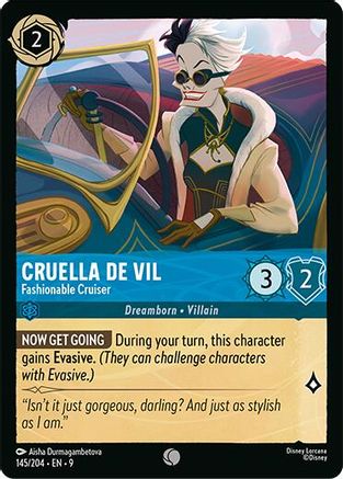 Cruella De Vil - Fashionable Cruiser (145/204) - Fabled Cold Foil | Grognard Games
