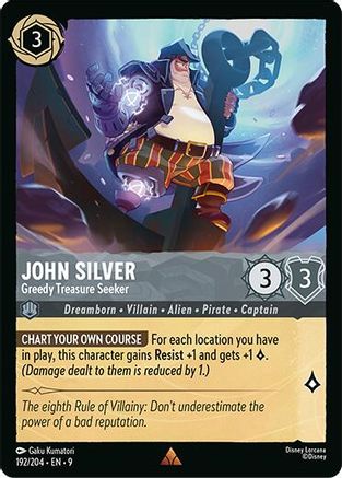 John Silver - Greedy Treasure Seeker (192/204) - Fabled Cold Foil | Grognard Games
