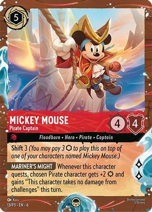 Mickey Mouse - Pirate Captain (Disney Cruise Promo) (13/P3) - Disney Lorcana Promo Cards Holofoil | Grognard Games