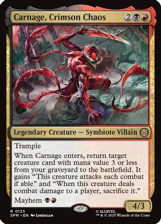 Carnage, Crimson Chaos (SPM-125) - Marvel's Spider-Man Foil | Grognard Games