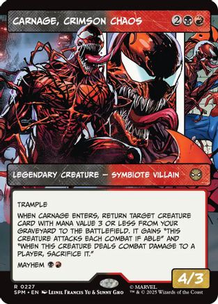 Carnage, Crimson Chaos (Borderless) (SPM-227) - Marvel's Spider-Man | Grognard Games