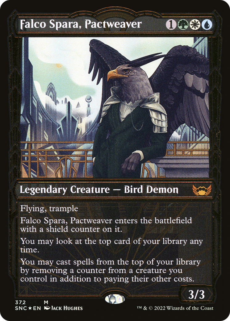 Falco Spara, Pactweaver (Showcase Golden Age Gilded Foil) [Streets of New Capenna] | Grognard Games