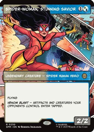 Spider-Woman, Stunning Savior (Borderless) (SPM-230) - Marvel's Spider-Man Foil | Grognard Games