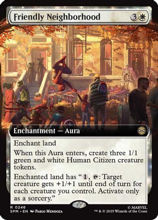 Friendly Neighborhood (Extended Art) (SPM-246) - Marvel's Spider-Man Foil | Grognard Games