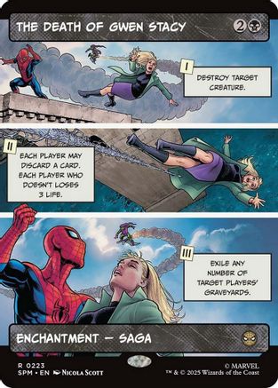 The Death of Gwen Stacy (Borderless) (SPM-223) - Marvel's Spider-Man Foil | Grognard Games
