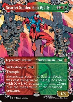 Scarlet Spider, Ben Reilly (Borderless) (SPM-214) - Marvel's Spider-Man Foil | Grognard Games