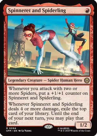 Spinneret and Spiderling (SPM-094) - Marvel's Spider-Man Foil | Grognard Games