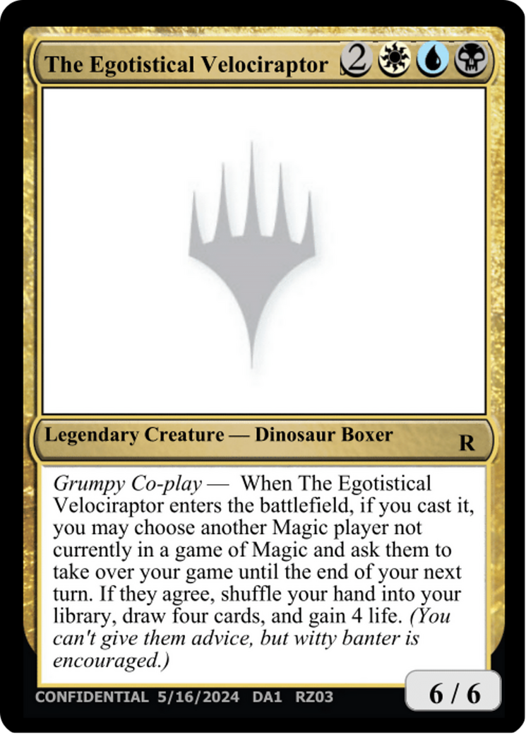 The Egotistical Velociraptor [Mystery Booster 2 Playtest Cards] | Grognard Games