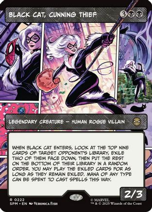 Black Cat, Cunning Thief (Borderless) (SPM-222) - Marvel's Spider-Man Foil | Grognard Games