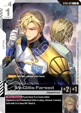 McGillis Fareed - Starter Deck 05 Iron Bloom (ST05-012) | Grognard Games