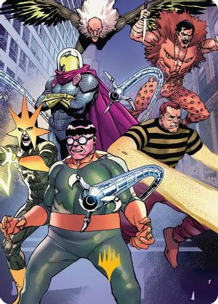 Behold the Sinister Six! Art Card (45/54) (Gold-Stamped Planeswalker Symbol) (AASPM-045) - Art Series: Marvel's Spider-Man | Grognard Games
