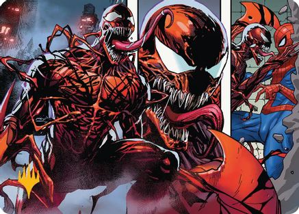 Carnage, Crimson Chaos Art Card (Gold-Stamped Planeswalker Symbol) (AASPM-047) - Art Series: Marvel's Spider-Man | Grognard Games