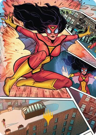 Spider-Woman, Stunning Savior Art Card (Gold-Stamped Planeswalker Symbol) (AASPM-051) - Art Series: Marvel's Spider-Man | Grognard Games