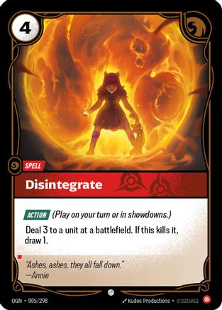Disintegrate (005/298) - Origins | Grognard Games