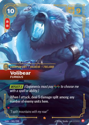 Volibear - Furious (041/298) - Origins Foil | Grognard Games